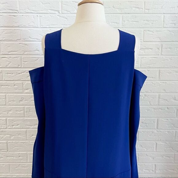 🚨4/$25 Amanda Uprichard Trenton Blue Cold Shoulder Dress Size Medium - Picture 9 of 12